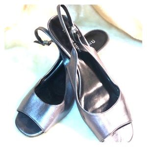 Silver metallic Etienne Aigner sandals